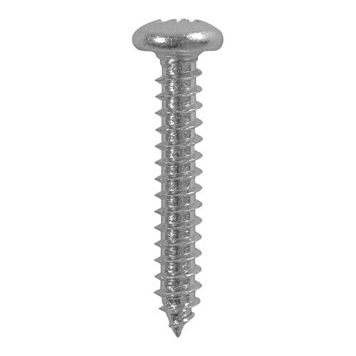 A2 Stainless Steel Self Tapping POZI Pan Head Screws Self-Tappers No. 4, 6, 8 (Pack of 10, 20, 50, 100, 200, 500) (20, 4.2x19 (8x3/4))