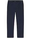 Nautica Girls' School Uniform High Waisted Bootcut Pants, Elastic Waistband with Button Closure, Twill Material, Navy/High Waist, 12