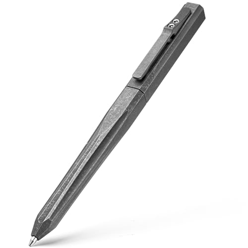 タクティカル ボールペン チタン合金製 スクリューデザイン Amazon | TIMULTI チタンスライド格納式タクティカルペン(グレー