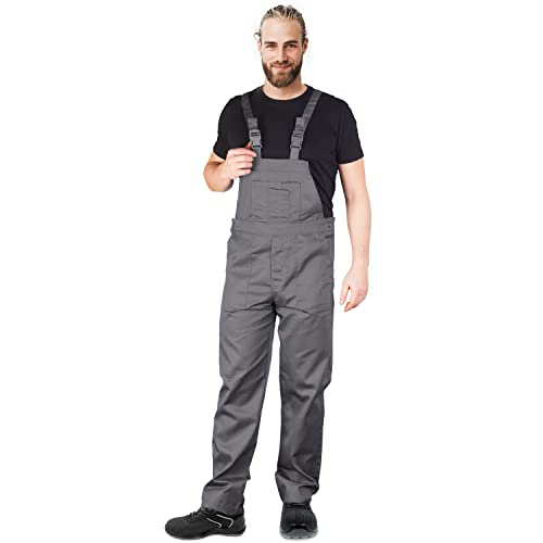 Procera Latzhose Herren Arbeitshose, Latzhose für den Sommer, mit Gummizug...