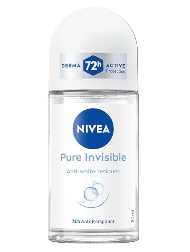 NIVEA - Desodorante roll-on para mujer, antitranspirante 72 h, Pure Invisible, 50 ml