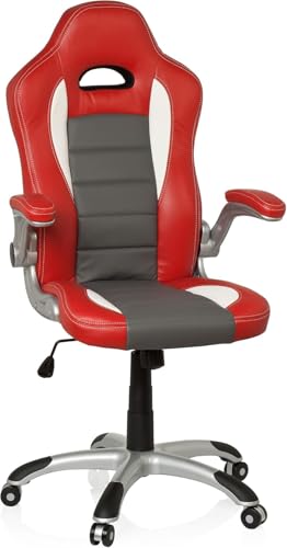 Keltorio Bürostuhl Höhenverstellbar Chefsessel Gaming Stuhl mit Wippmechanik, Schreibtischstuhl Homeoffice Drehstuhl bis 120kg, Office Chair Computerstuhl Kunstleder PC Stuhl Arbeitsstuhl (Rot&Grau) Keltorio Bürostuhl Höhenverstellbar Chefsessel Gaming Stuhl mit Wippmechanik, Schreibtischstuhl Homeoffice Drehstuhl bis 120kg, Office Chair Computerstuhl Kunstleder PC Stuhl Arbeitsstuhl (Rot&Grau)