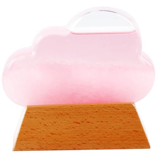 Verre de tempête météo rose en forme de nuage pour la prédiction du temps sur bureau