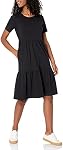 Amazon Essentials Womens Short-Sleeve Crewneck Tiered Dress