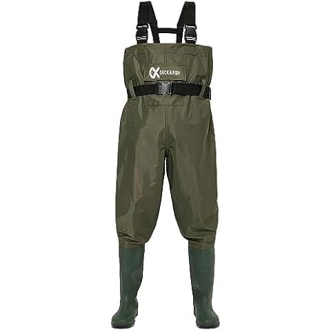 Duck and Fish PVC Chest Wader Boot Foot with Waist Belt (Size 13) Cover