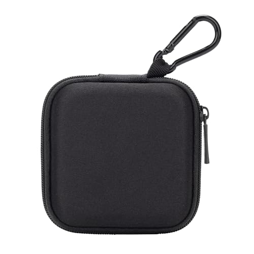 Ginsco Mini-Portable Hard Shell Square Earbuds Case for Apple EarPods/Samsung Galaxy Wired/Wireless Earbuds, Cell Phone Accessories Organizer with Carabiner for Earphones Tech Pouch