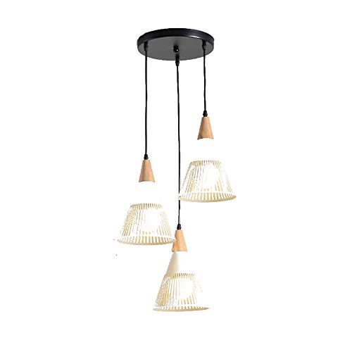 Suspension industrielle moderne 3 lumières, luminaire suspendu cône doré