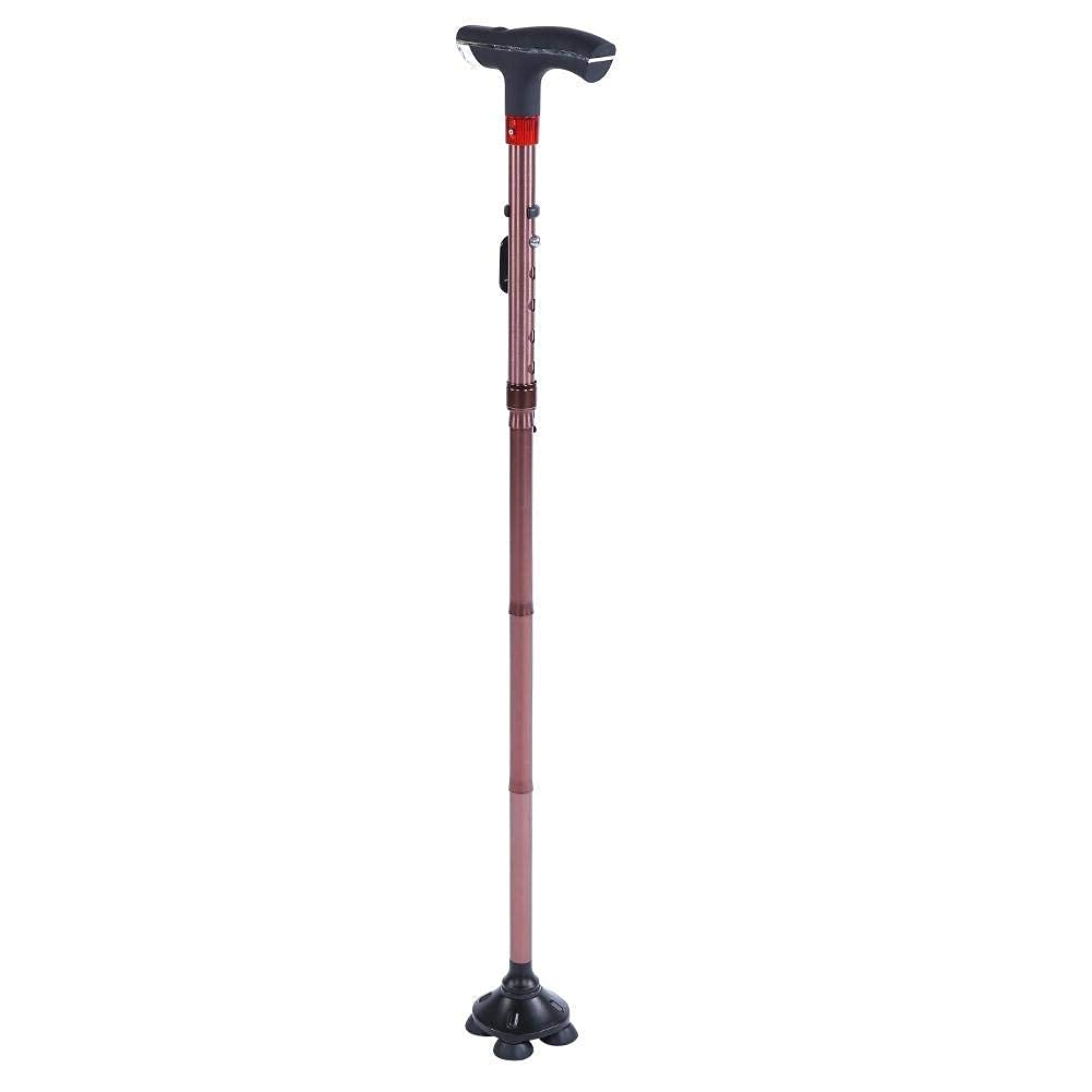 Bastón para Caminar bastón Plegable 335 * 08 * 08 Pulgadas de aleación de Aluminio para Ancianos bastón de guía para Ciegos muleta con Alarma de luz LED Interesting