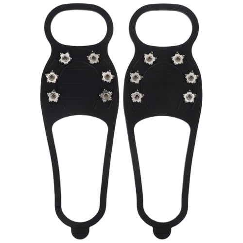 Balacoo 1pair Crampons Ice Cleat Spikes for Hiking Portable Silicone Snow Grips with Teeth for Boots Non-Slip Shoe Covers for Climbing Walking ICY Terrain All