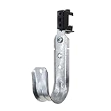 Xadnitu Cable Support J Hook with Beam Clamp, 2' Heavy Duty Metal Wire Cable Support J-Hook Hangers for Wire Cable Management (10 Pack)