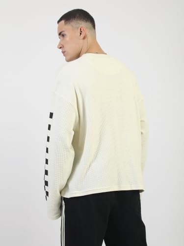 Maniac Store Maniac Mens San Diego Cream & Black Waffle T-Shirt - Image 6