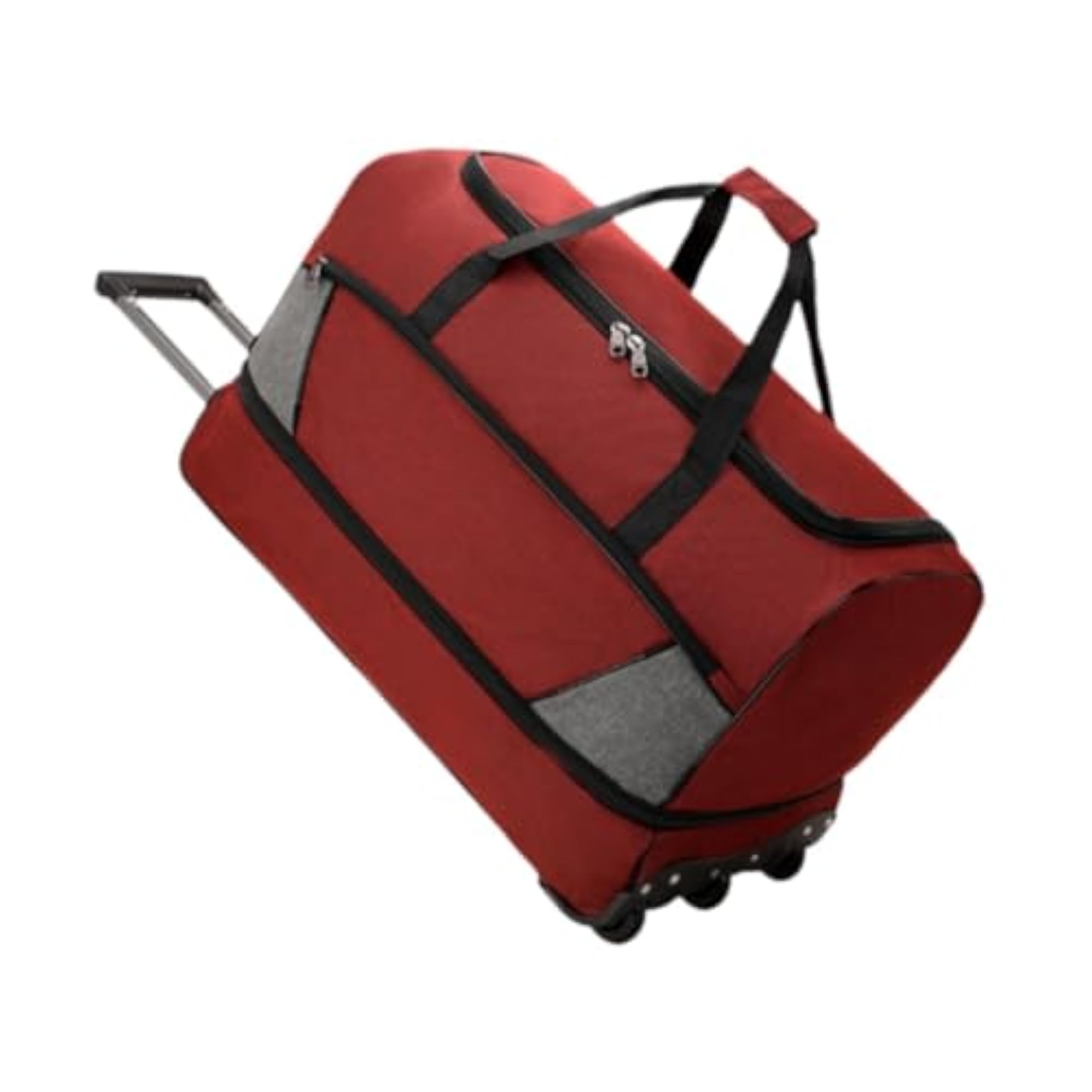 Wheeled Duffel Bag Handbag for Picnic, Large Capacity, Red