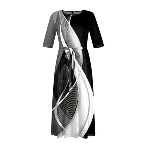 Trendy Plus Size Maxi Dresses for Women 3/4 Sleeve Formal Elegant Floral Ruched Flowy A Line Casual Long Dress2