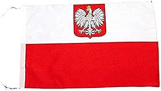 AZ FLAG Poland with eagle Flag 18'' x 12'' cords - Polish coat of arms SMALL flags 30 x 45cm - Banner 18x12 in