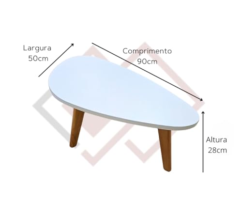 Mesa de Centro Orgânica Paris Wood Off White Mesinha de Centro Para Sala de Estar