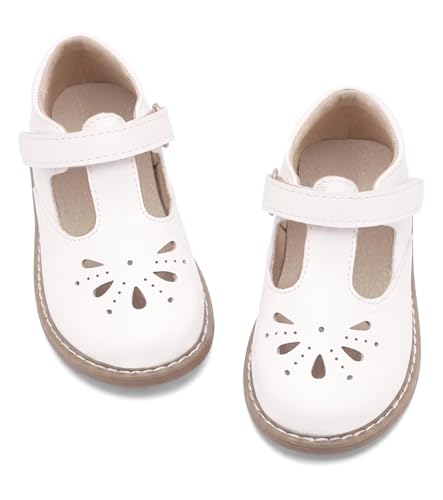 Nedaan Toddler Girl Mary Jane Dress Shoes-Little Girls School Uniform Shoes White