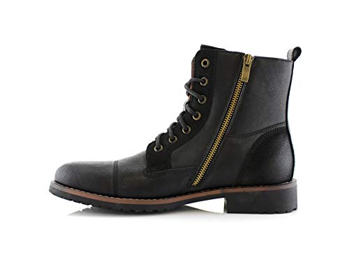 Ferro Aldo Reid MFA808561B Mens Casual Cap Toe Boot Motorcycle Zipper Boots Men4