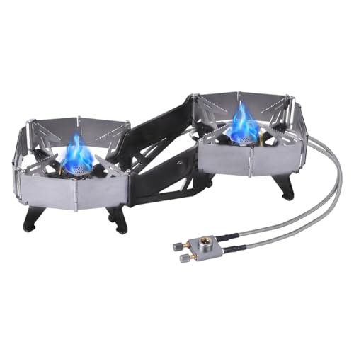 ETUCYNG Estufa portátil para acampar,Estufa de camping | Estufa de dos quemadores para acampar | Horno de picnic de campamento de alto rendimiento al aire libre para la caza
