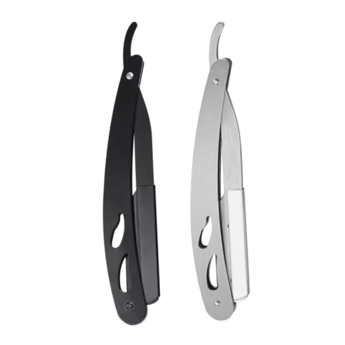 LABRIMP 2個 折りたたみ式ヴィンテージデザインステンレス製メンズシェーバー 多機能ひげ剃り用カミソリ 携帯便利で旅行 自宅 理容室対応