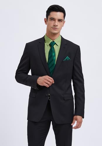 Image of HISDERN Mens Dress Shirt with Tie Pocket Square Set Classic Button Down Shirt Matching Tie Long Sleeve Shirts