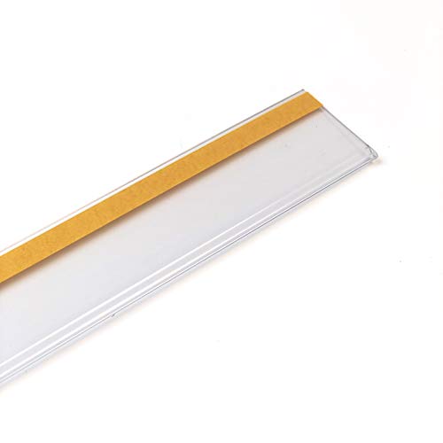 PACK 50 portaprecios con adhesivo a 1 metro para etiquetas de 39mm Transparente. Etiquetas Precios Tienda, Portaprecios Estantería, Portaprecios Adhesivo, Carteles para Precios