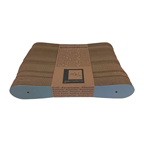 Gatomoderno Refil de Arranhador para Gatos de Papelão Kraft Modelo São Paulo, cinza