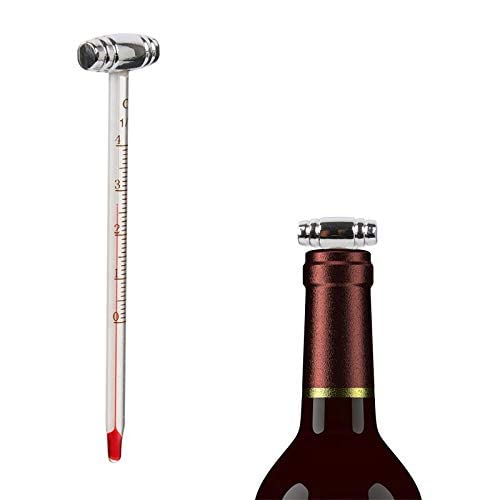 Foto von Maelsa Weinthermometer, analog, einfach zu bedienen, aus transparentem Glas, 13 cm, perfekt zum Servieren