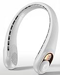 Neck Fan, Portable Bladeless Neck Fans with LED Display, 360° Airflow, 3600mAh Rechargeable Battery, Super Quiet Hands-Free Personal Wearable Fan for Indoor Outdoor, Snowy