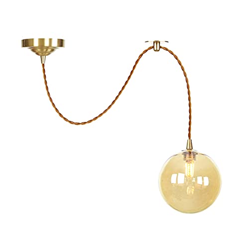 Lustre en cuivre HNVBDOPAE et abat-jour en verre chic pour un éclairage suspendu haut de gamme