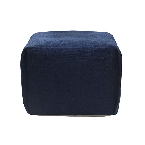 Lr Home Handcrafted Solid Navy Pleated Pouf, Blue, 18"" X 18"" X 14""" #TOP29