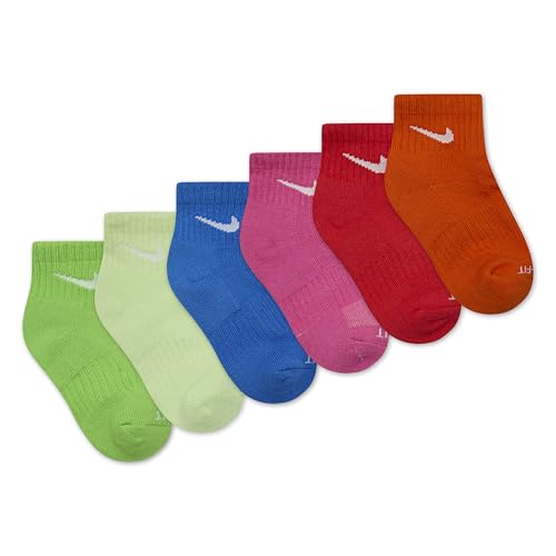 Image of Nike Multi-Pack Performance Ankle Socks, Barely Volt 6-Pack, XS