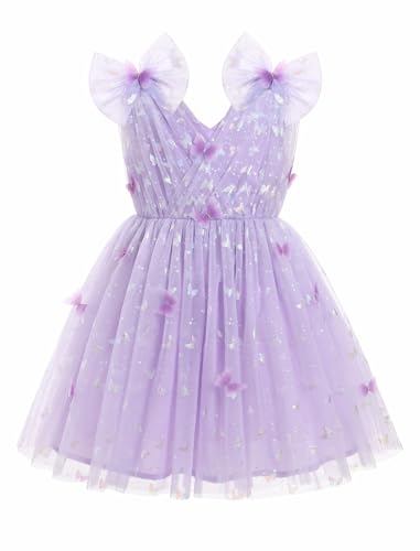 IMEKIS Toddler Tea Party Dress: Baby Butterfly Dress Flower Girl