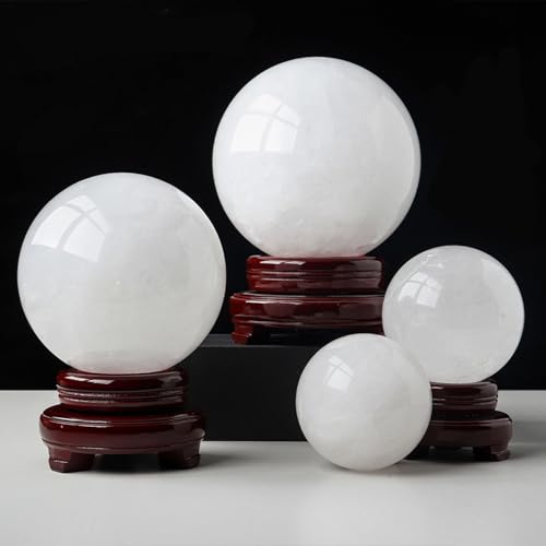Sphère en quartz blanc de 5cm avec support, idée cadeau originale - 7