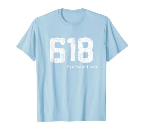 618 Area Code East Saint Louis, Illinois T-Shirt, Men, Baby Blue, X-Large
