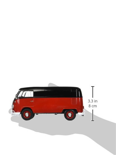 Motor Max 1:24 Volkswagen Type 2 Delivery Van Negro Rojo miniatura 2