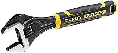 STANLEY FATMAX Llave Inglesa Ajustable 250mm, Bimaterial, Apertura Rápida, Métricas y Pulgadas, Orificio para Colgar | Mandíbulas Paralelas en Ángulo de 15°, FMHT13127-0