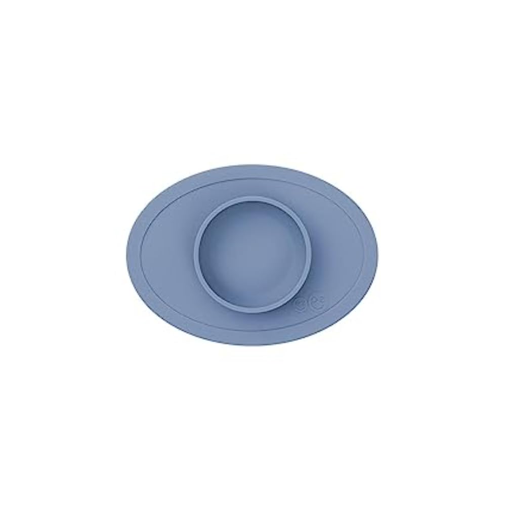 ezpz Tiny Bowl - 100% Food Grade Silicone Suction Bowl with Built-in Placemat for First Foods, Promotes Baby Self-Feeding, Non-Slip - Fits on All Highchair Trays - Microwave Safe - 6 Months+ (Indigo)-picture-18
