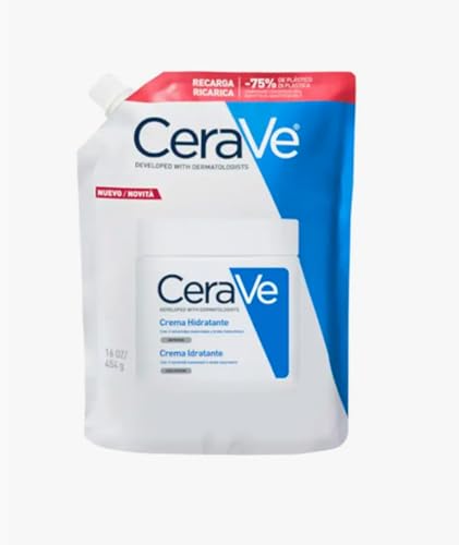 CeraVe Crema Idratante, Per Pelli da Secche a Molto Secche, barriera Cutanea Sana e Riparata, Con 3 Ceramidi Essenziali e Acido Ialuronico, Confezione Refill, 454 g