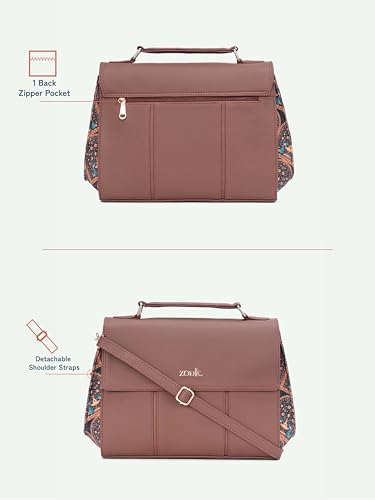 Image of ZOUK Rhea Kapoor Satchel Bag | Elegant Vegan Leather Handbag for Women |