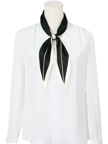 Women's Simple Striped Silky Scarf, Contrast Color Long Hairband Headscarf Neck Scarves Neckerchief2