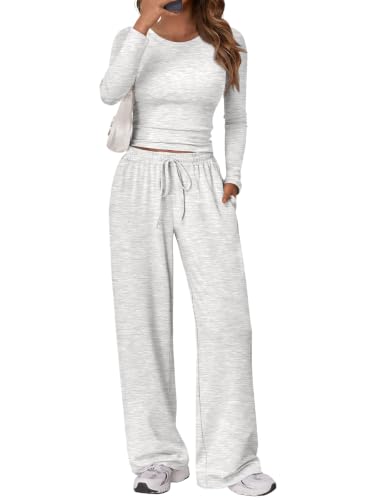 Trendy Queen Women's 2 Piece Outfits 2026 Fall Lounge Set with Pockets