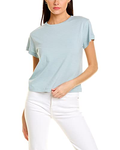 Image of Vince Womens Neppy Stripe Short Sleeve Shrunken Crew
