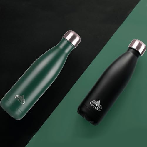 Image of Mont-Clair Stainless Steel Water Bottle, Vacuum insulated - BPA Free, 12h Hot & 24h Cold Drinks, Metal Water Bottle 34 oz Leakproof, Ideal for Adult, Kids, Running - Dark Green