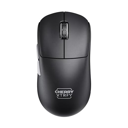 CHERRY XTRFY M68 Pro Wireless, Ultraschnelle Kabellose Gaming-Maus, 2,4 GHz Funk, Optimiert für esports, 8K-Mouse, Symmetrische Form mit Flacher Front, Schwarz