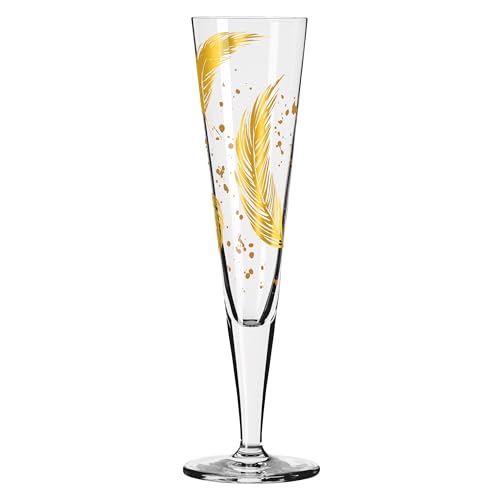 Copa de champán RITZENHOFF cristal de diseño alemán de 200 ml serie Goldnacht n.º 42 7