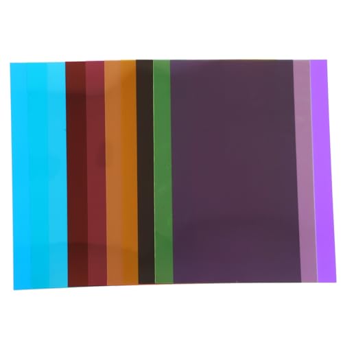 GAROZATION 10 Pack PVC Film High Light Transmission Gel Light Filters Cellophane Sheets for Dyslexia Corrections