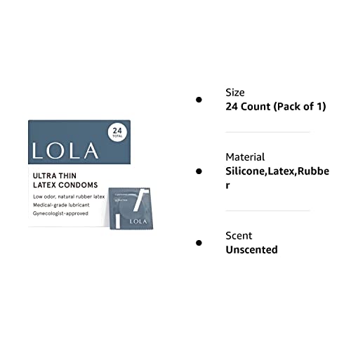 Lola Ultra Thin Latex Condoms - Ultra Thin Condoms With Silicone Based Lube, Sexual Wellness Condoms With Intimate Lubricant, 24 Count #TOP7