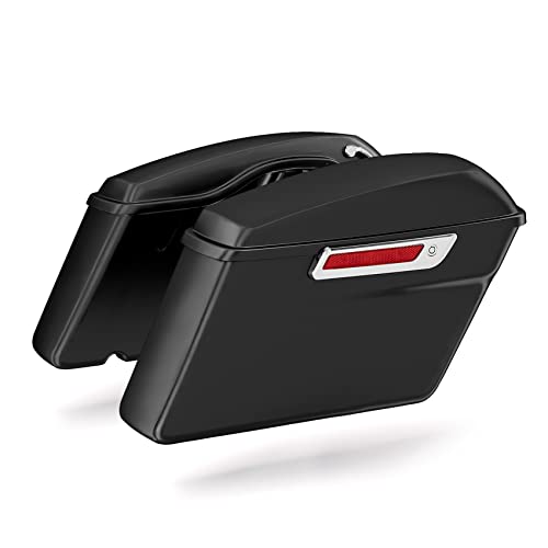 Alforjas duras negras para motocicleta Harley Dyna 2008-2017 miniatura 2