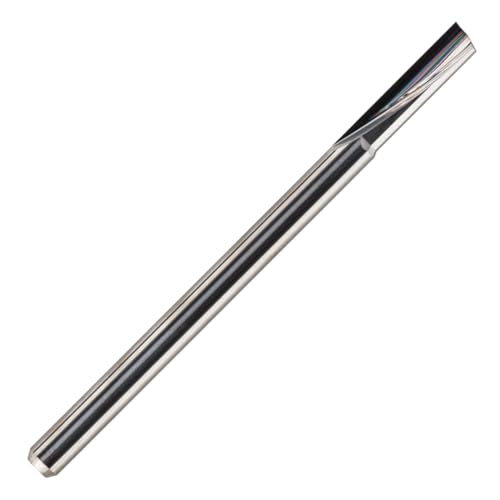 Image of Rennie Tools - 3mm x 12mm Flute x 3mm Shank Solid Carbide O Flute Straight Router Bit / Single Flute For Plastic, Acrylic, Perspex Etc. 1F Cutter For CNC's.
