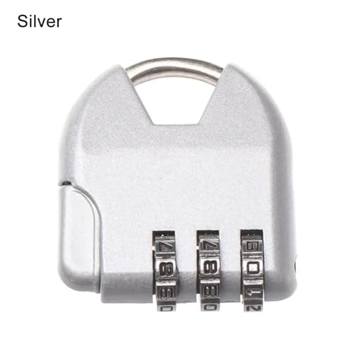 Cadenas à code 3 chiffres pour valise et casier - Mini verrou de sécurité argenté - 3